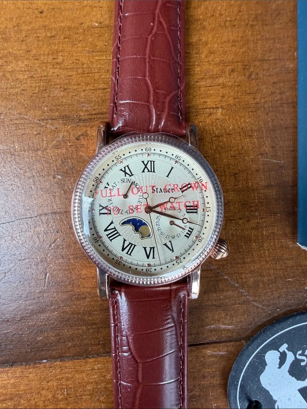 Stauer Moon Phase Rose Gold Finished Watch 20390